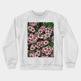 Cherry blossom on dark green Crewneck Sweatshirt